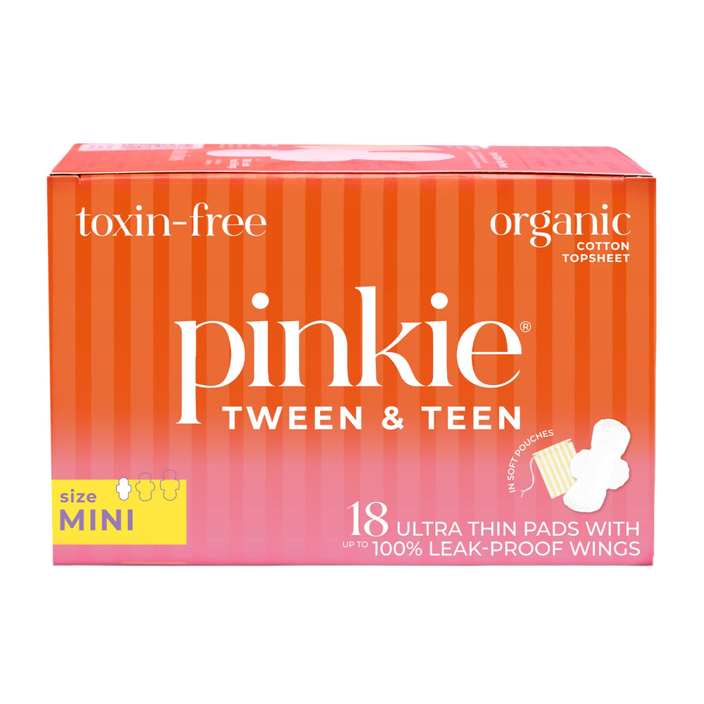 Pinkie empaque frontal mini mostrando 18 unidades y beneficio de discreción