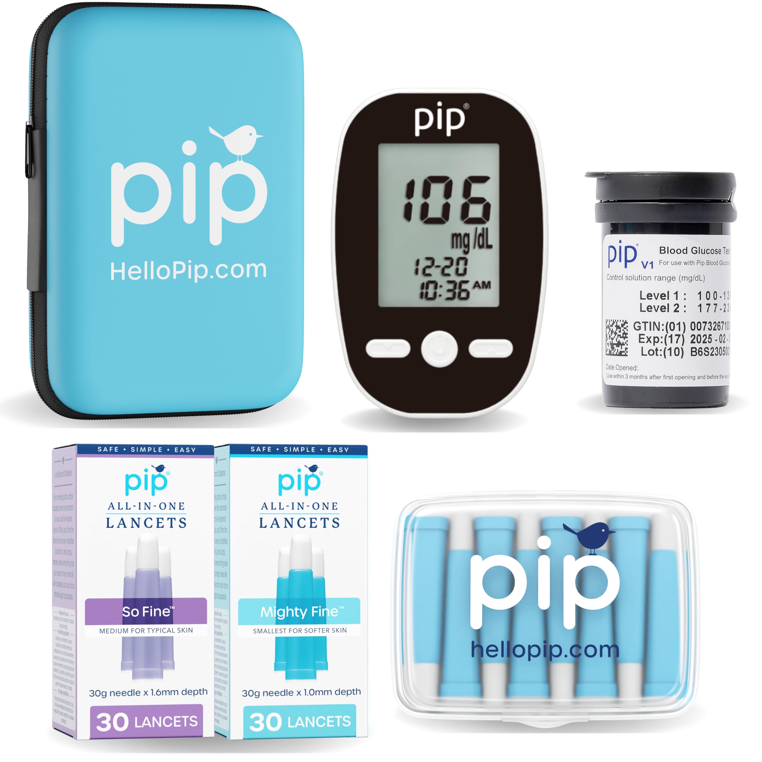 Pip imagen frontal del estuche mostrando el kit completo y su portabilidad