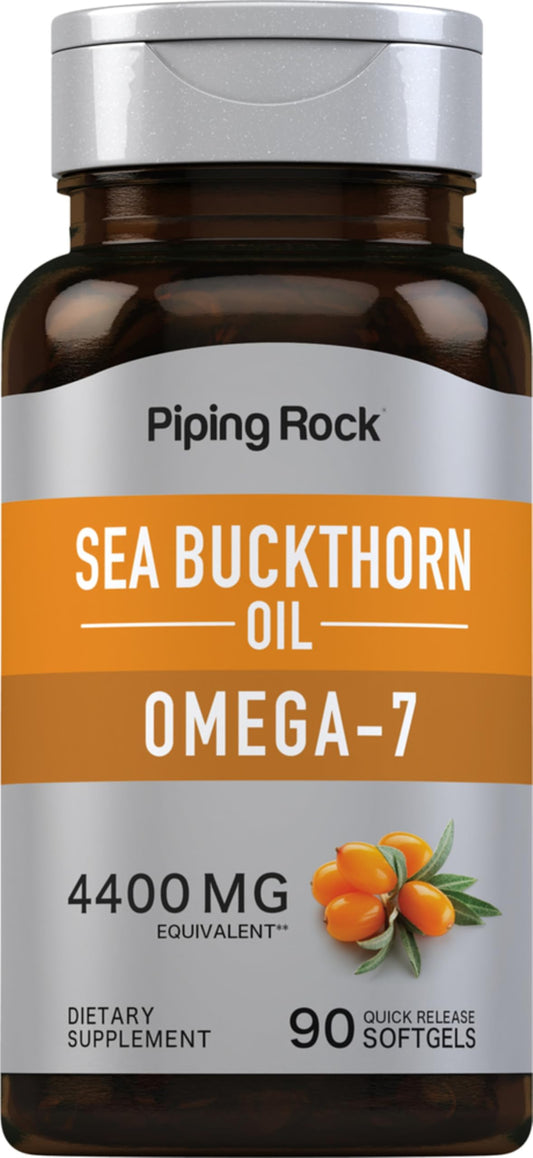 Piping Rock frasco frontal con 90 softgels, envase práctico