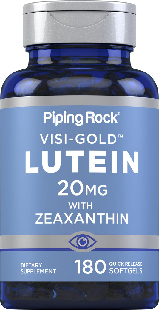 Piping Rock frente del envase mostrando 180 softgels y conveniencia