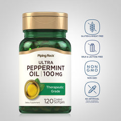 Piping Rock aceite de menta en textura líquida ilustrando pureza y potencia