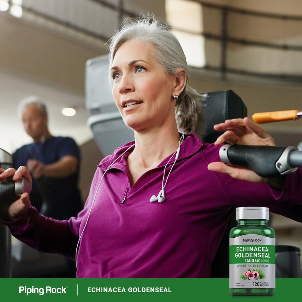 Piping Rock polvo herbal en cuenco que muestra ingredientes naturales