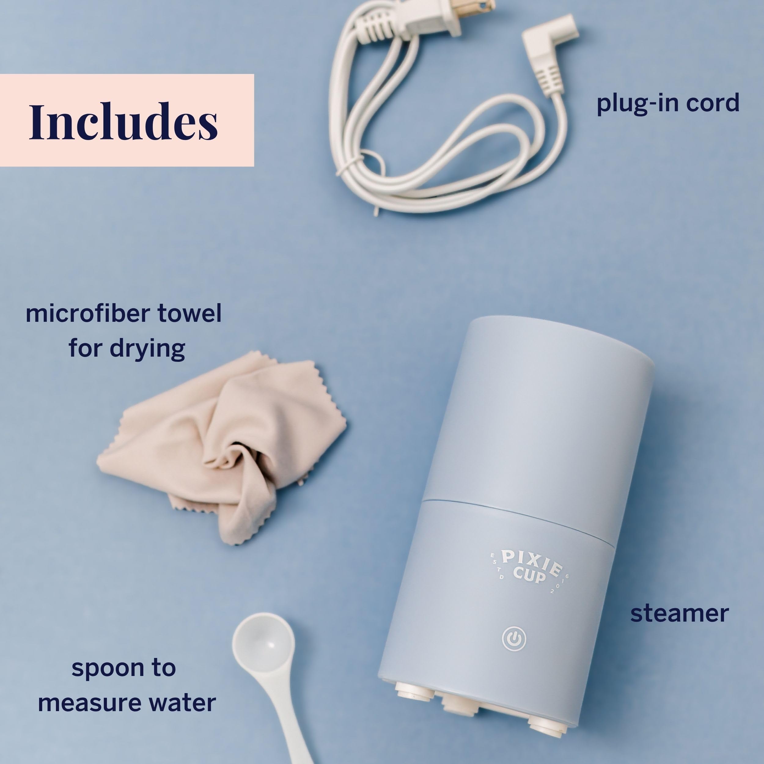 Pixie Cup ambientado en baño compartido para uso discreto y seguro