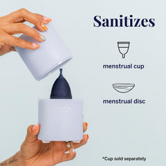 Pixie Cup detalle de la tapa que facilita uso y almacenamiento seguro