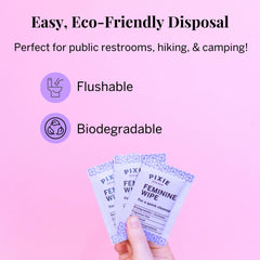 Pixie Cup etiqueta con ingredientes destacando 99.8% agua purificada