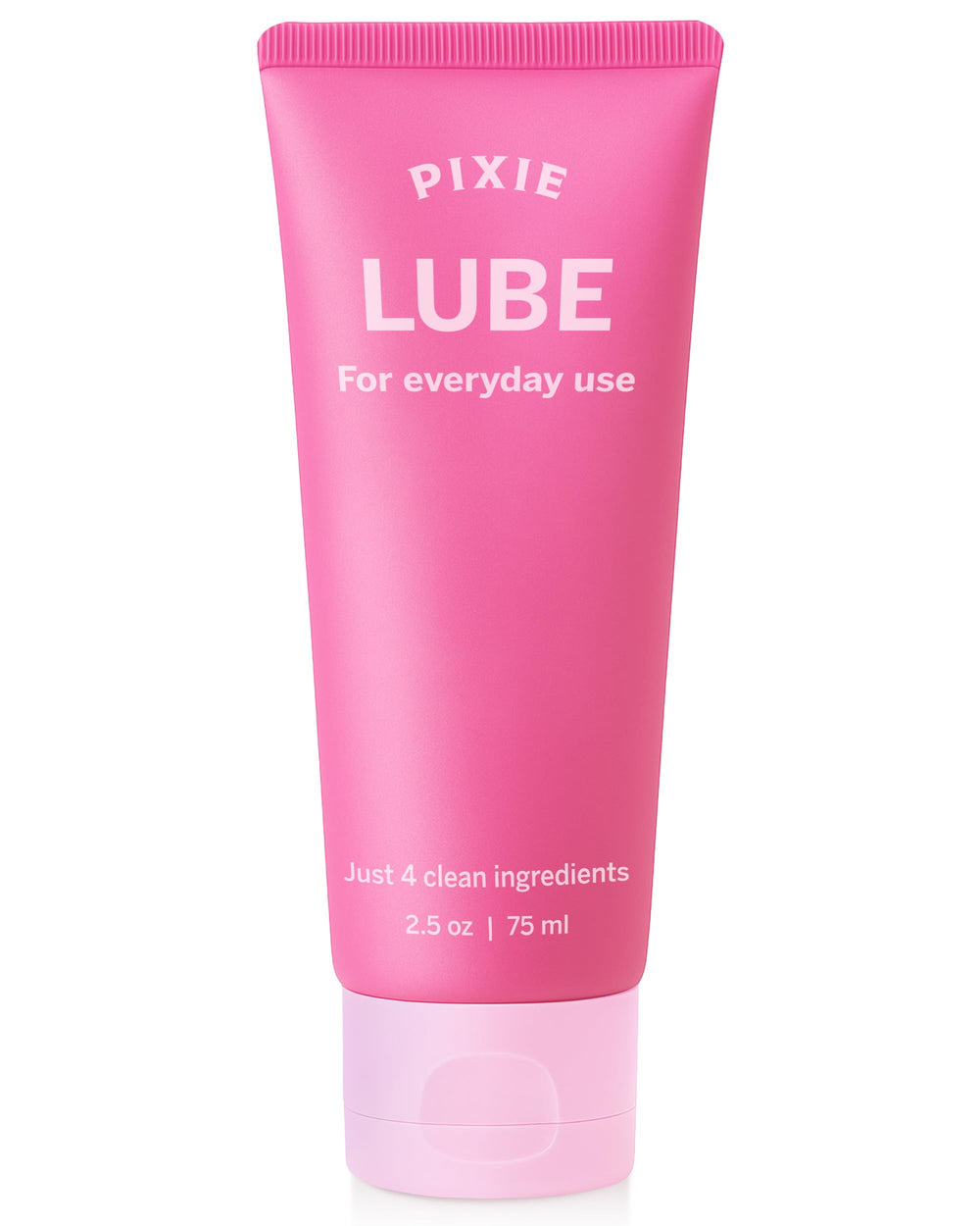 Pixie Cup tubo frontal mostrando etiqueta, facilita inserción segura