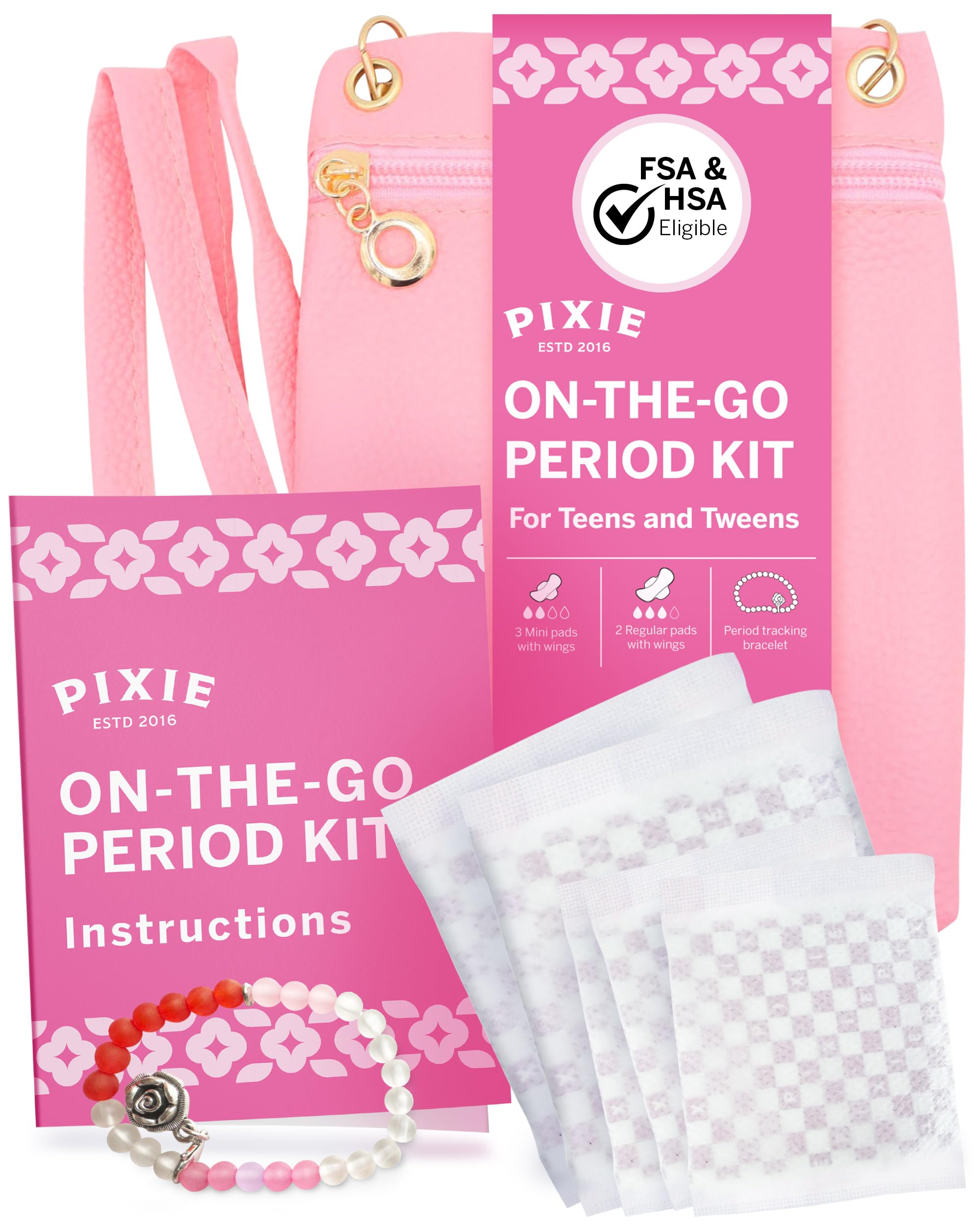 Pixie Cup embalaje frontal mostrando kit compacto y discreto