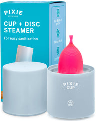 Pixie Cup vista frontal del esterilizador compacto con limpieza rápida
