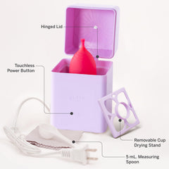 Pixie Cup caja y contenido incluyendo manual y accesorios