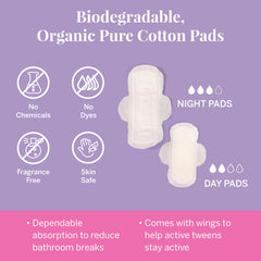 Toalla mini Pixie en uso discreto para manchas con ajuste cómodo y protección
