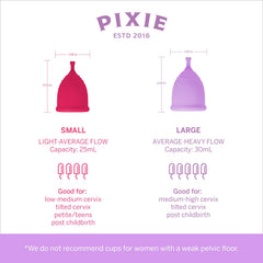Pixie Cup demostración de uso discreto y sin fugas