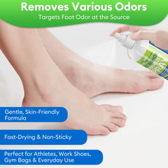 Pixiewink spray en uso sobre pies dejando sensación refrescante