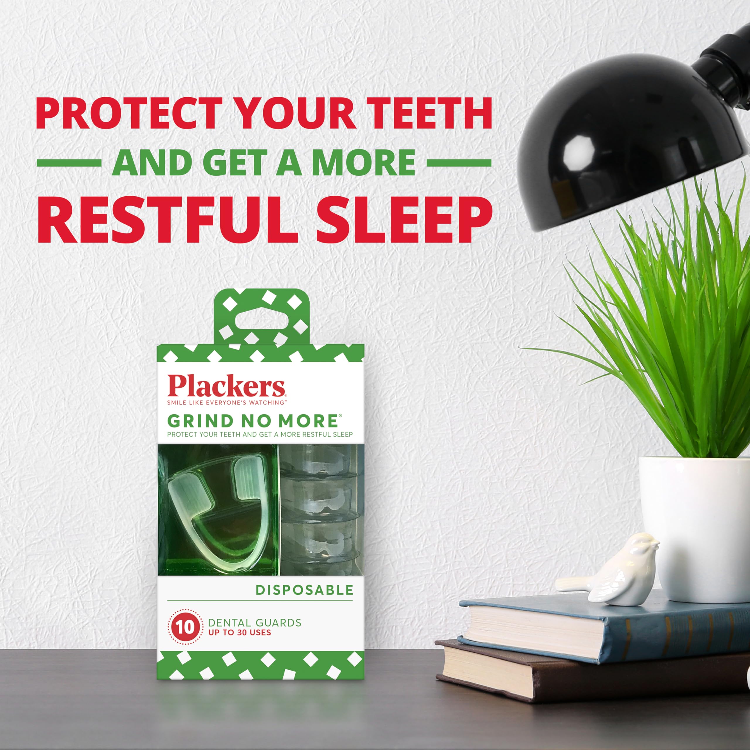 Detalle de la textura de la placa absorbente Plackers que reduce el impacto y protege dientes