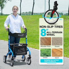 PLANET WALK rueda de goma 8 pulgadas con dibujo antideslizante para más tracción