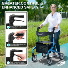 PLANET WALK rollator en uso por persona mayor en la ciudad para movilidad independiente