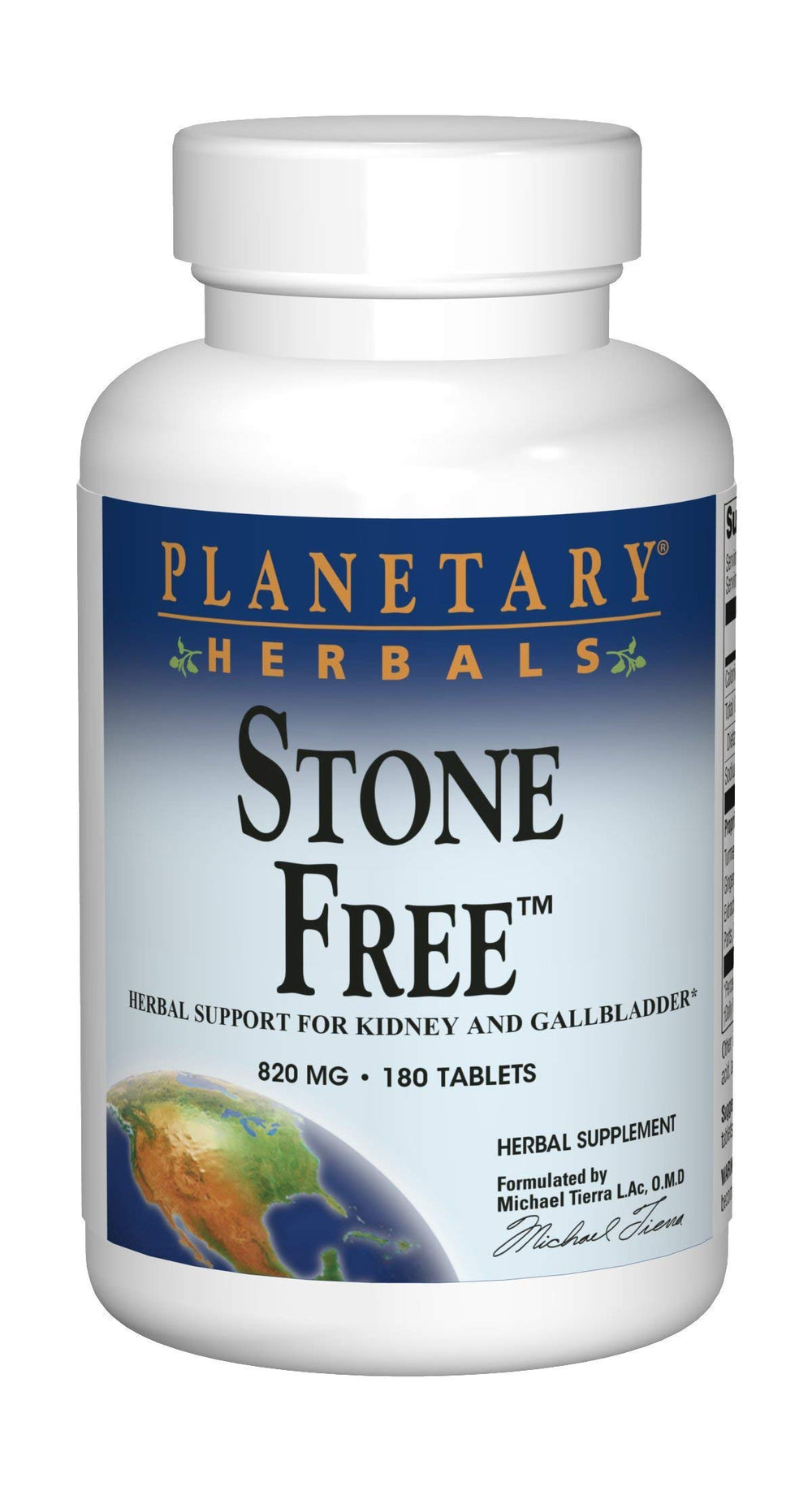 Planetary Herbals envase frontal mostrando nombre y cantidad, facilita identificación del producto