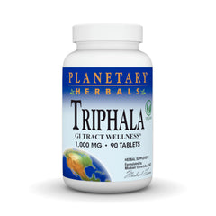 Planetary Herbals Triphala frente del empaque mostrando marca y cantidad