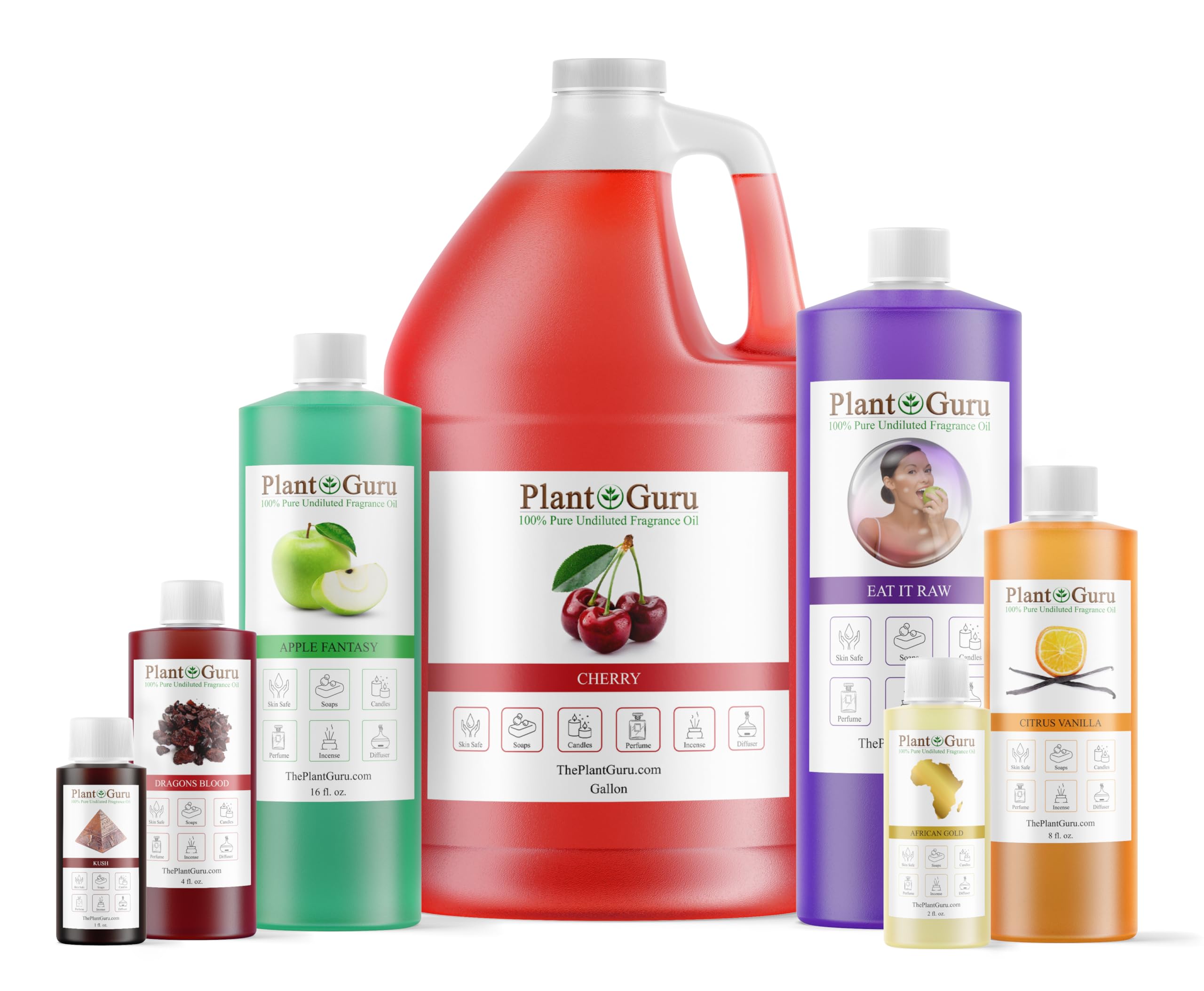 Plant Guru comparación de tamaño del frasco de 4 fl. oz.