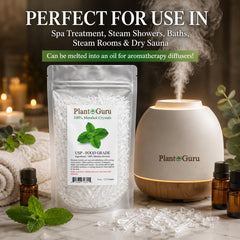 Plant Guru cristales añadidos a sales de baño para efecto refrescante en spa