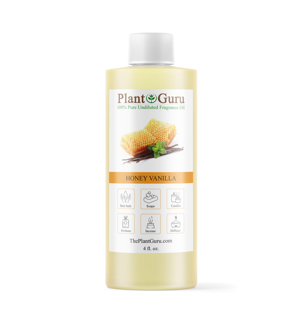 Plant Guru frasco frontal mostrando la etiqueta y aroma visible