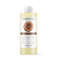 Plant Guru botella Mahogany Teakwood frente muestra elegante