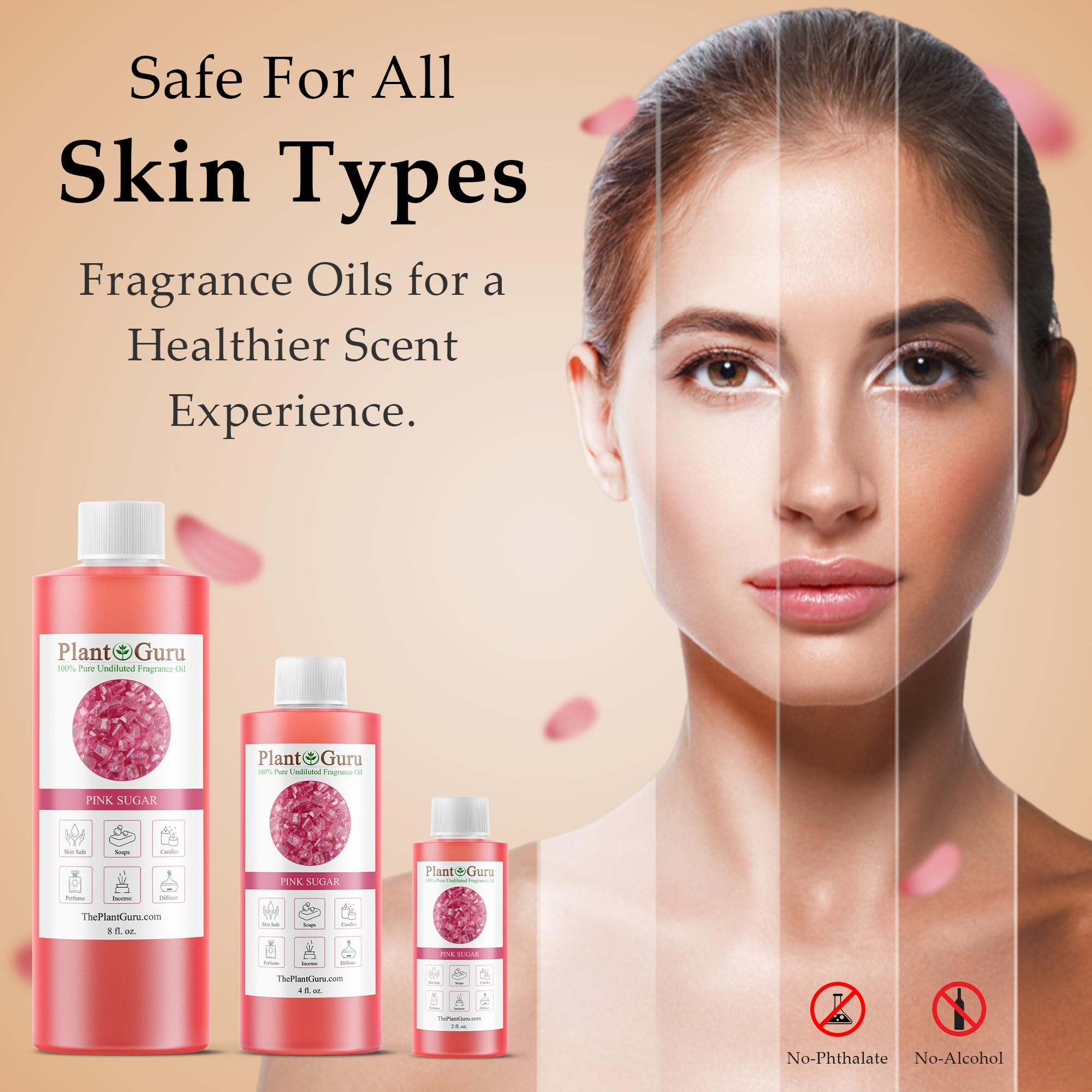 Plant Guru vela encendida perfumada con aroma Pink Sugar acogedor