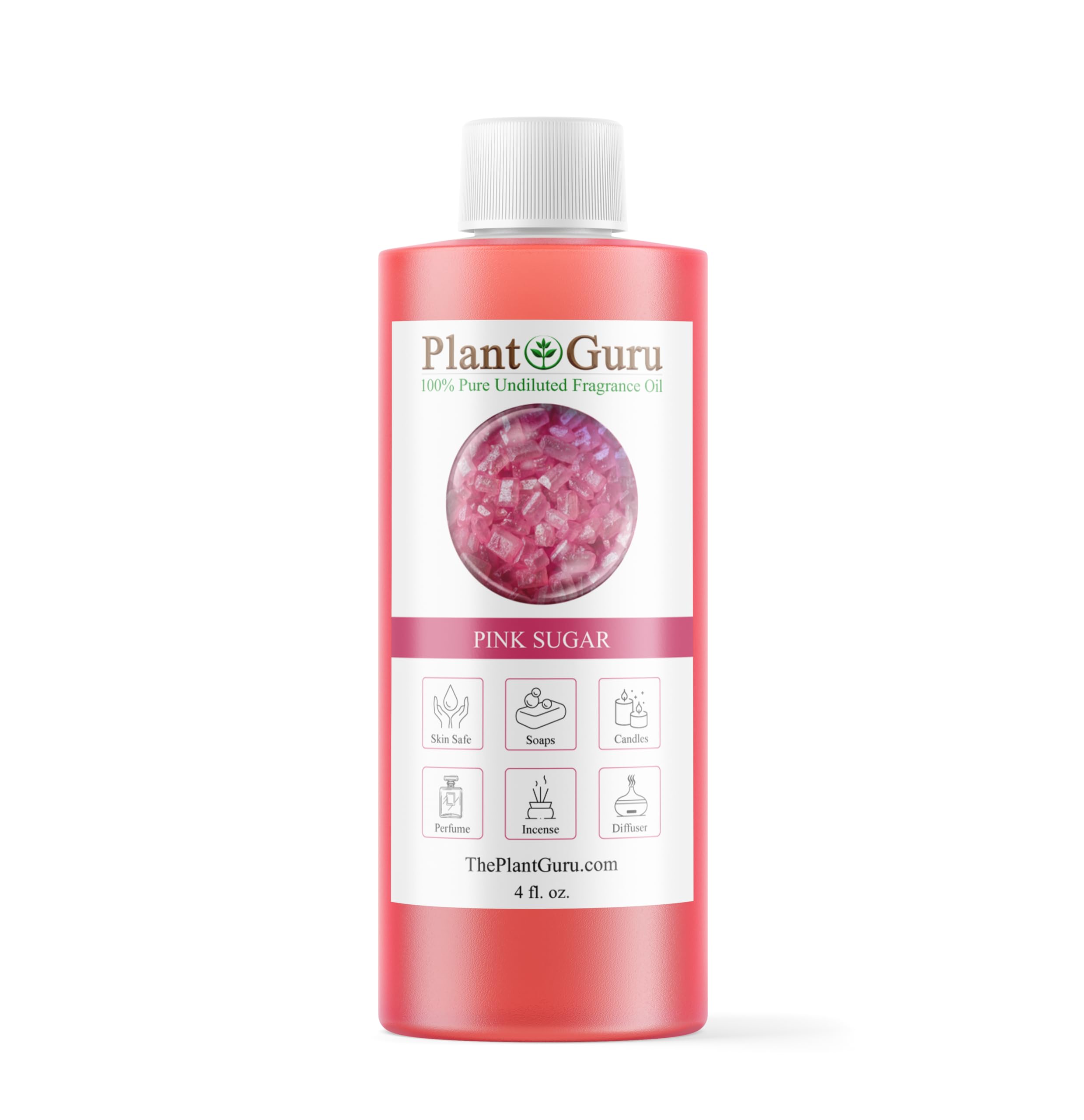 Plant Guru frente del envase mostrando 4 fl oz y etiqueta clara