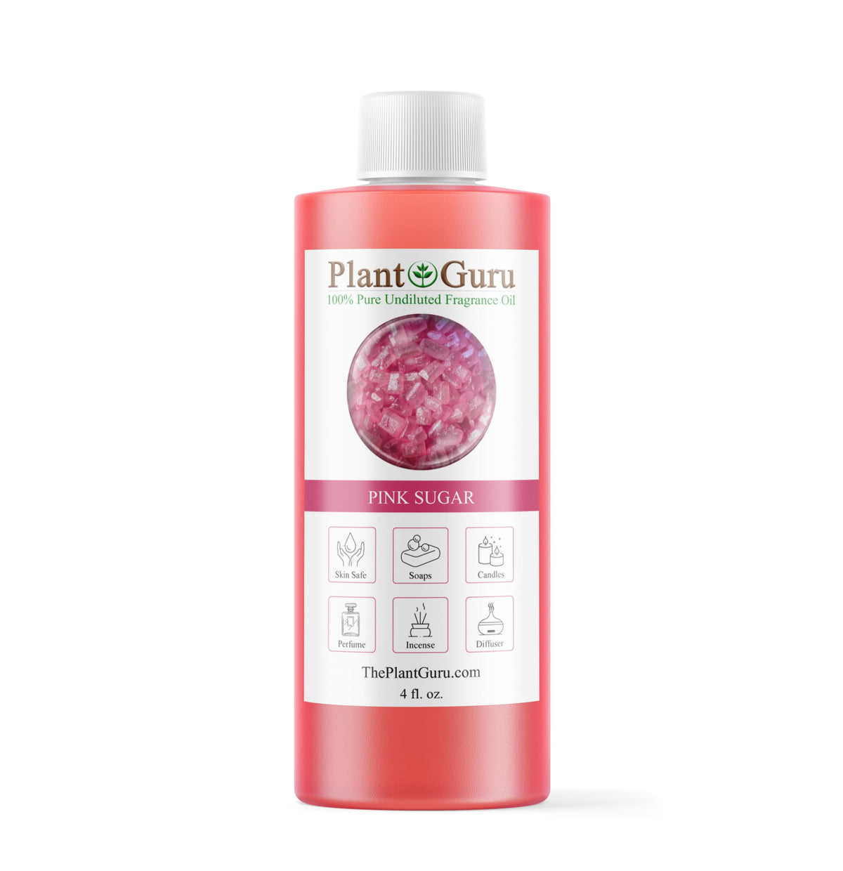 Plant Guru frente del envase mostrando 4 fl oz y etiqueta clara
