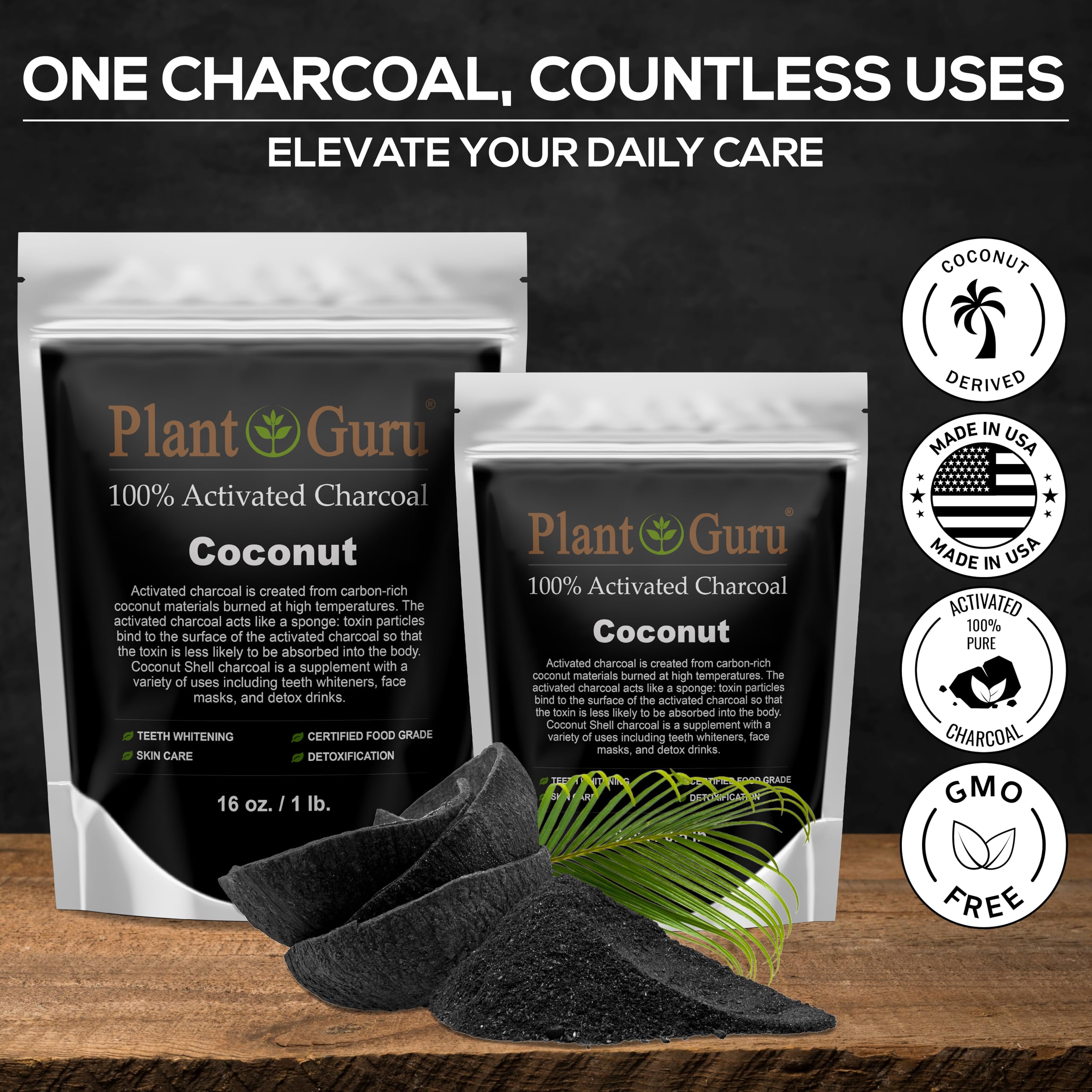 Plant Guru textura del polvo fino de coco, ideal para mezclas y cosmética