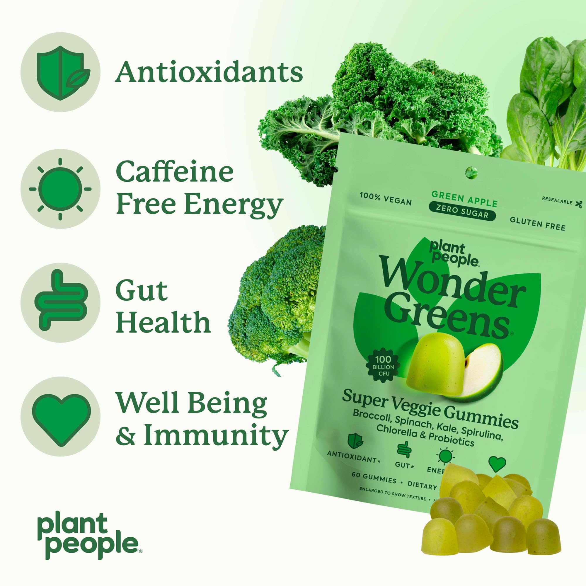 Plant People ingredientes verdes reunidos demostrando nutrientes concentrados