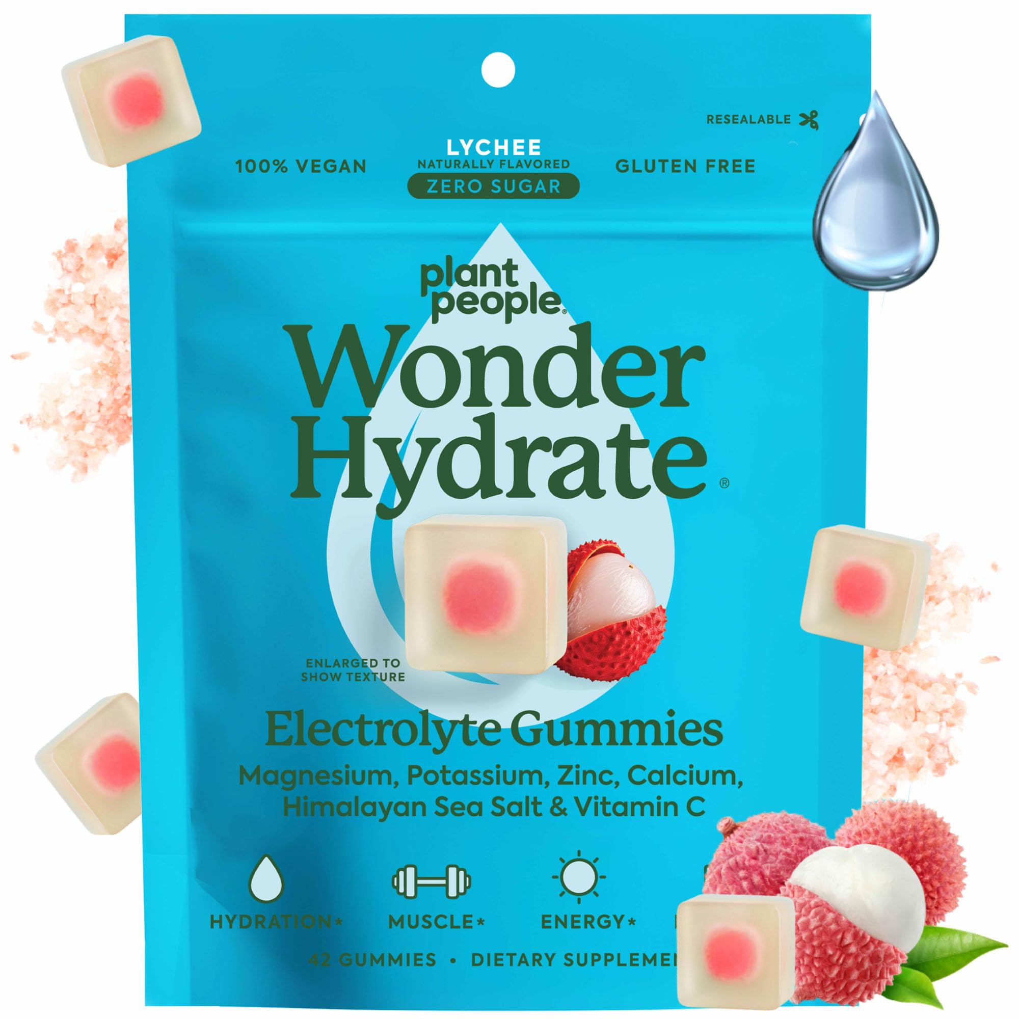 Plant People envase frontal ofrece electrolitos portátiles y sabor lychee