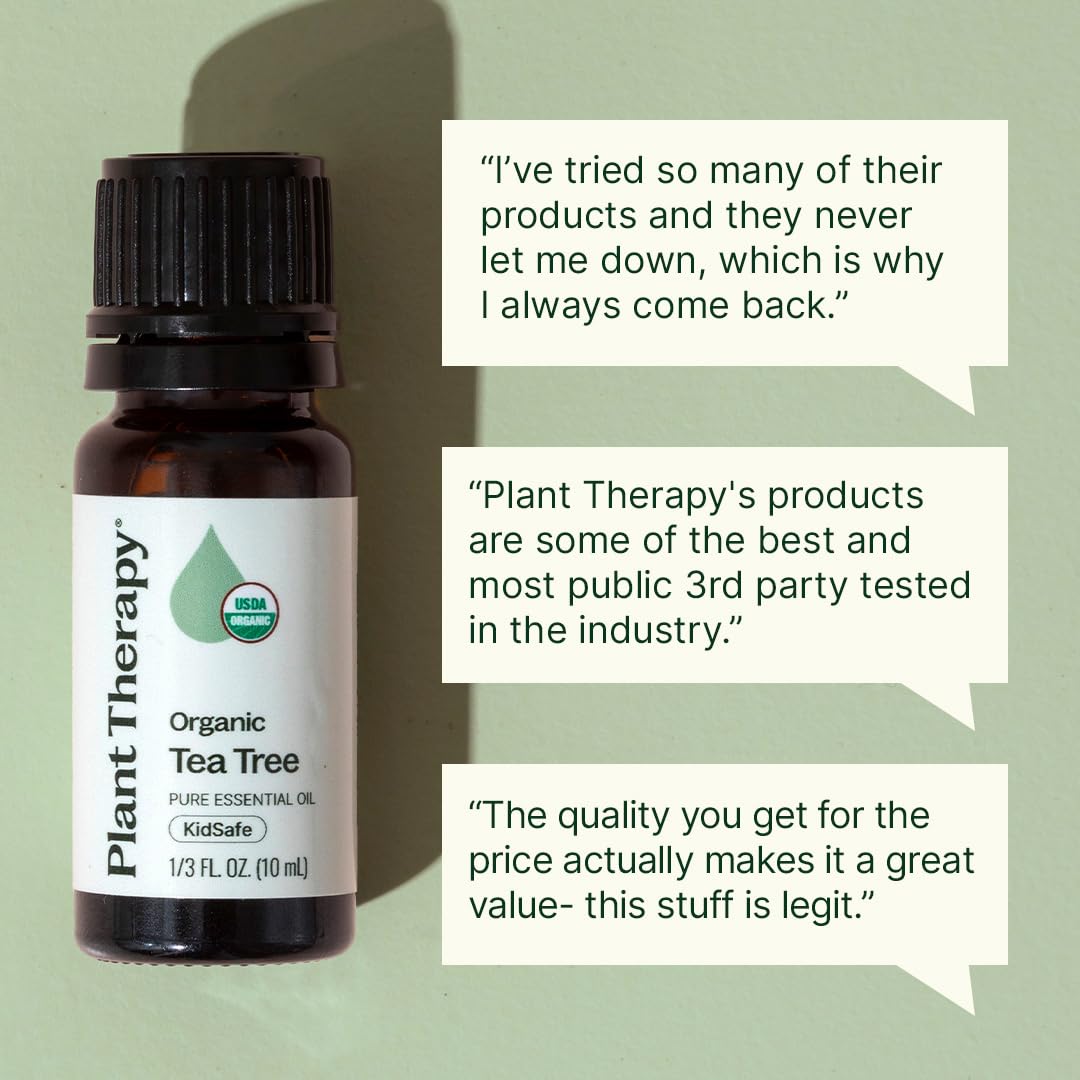 Plant Therapy una gota del aceite en la palma para mostrar textura