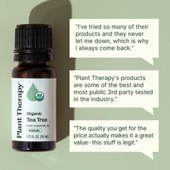 Plant Therapy una gota del aceite en la palma para mostrar textura