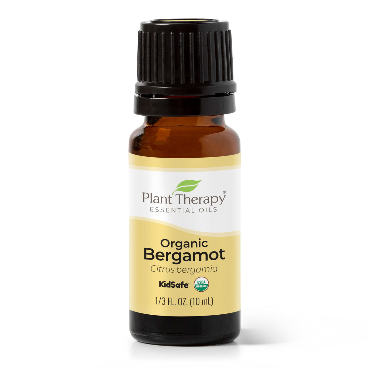 Plant Therapy botella frontal de bergamota mostrando envase y pureza
