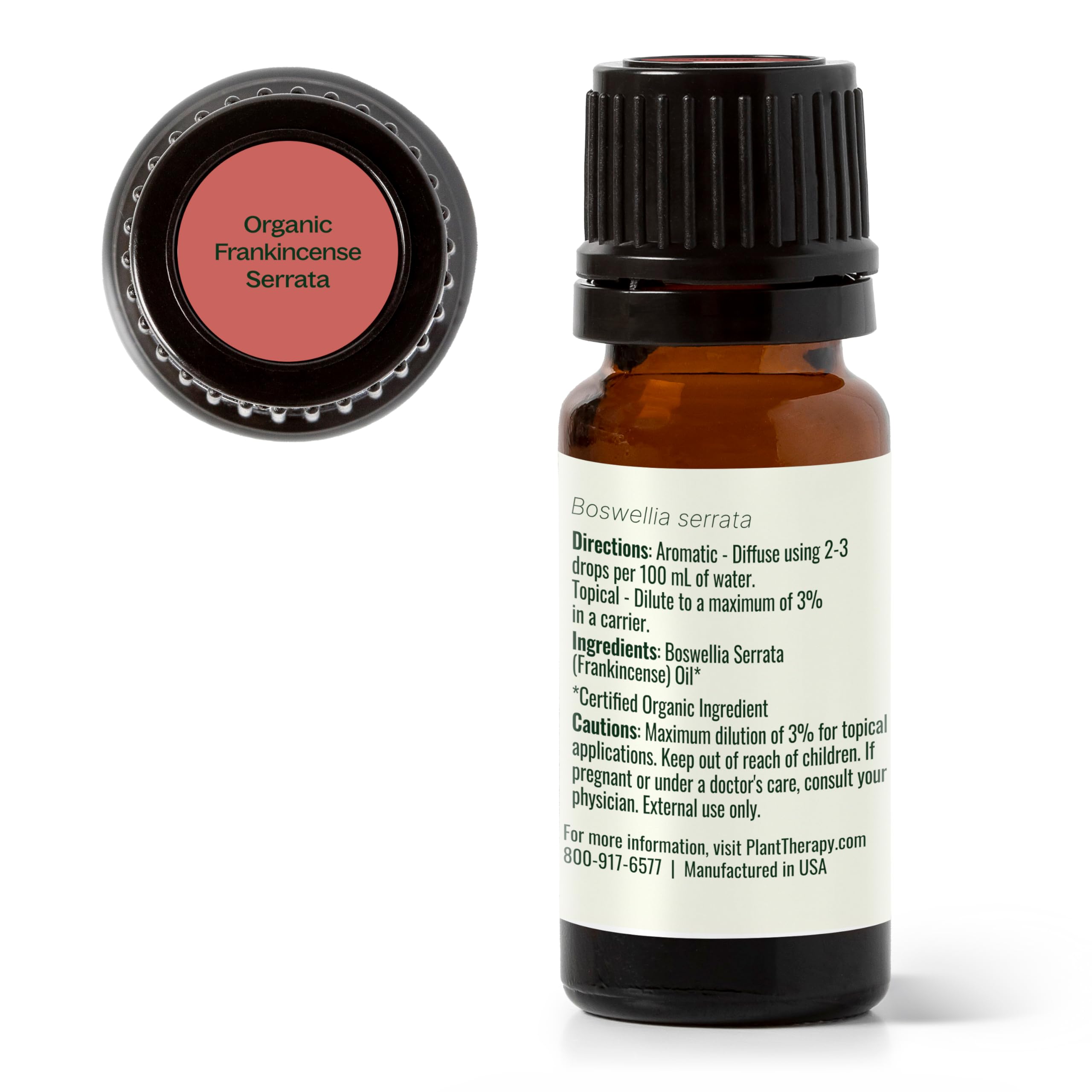 Plant Therapy frasco 10 mL junto a objetos para comparar tamaño