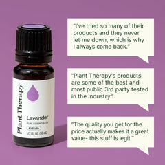 Plant Therapy difusor doméstico en uso con lavanda proporcionando calma