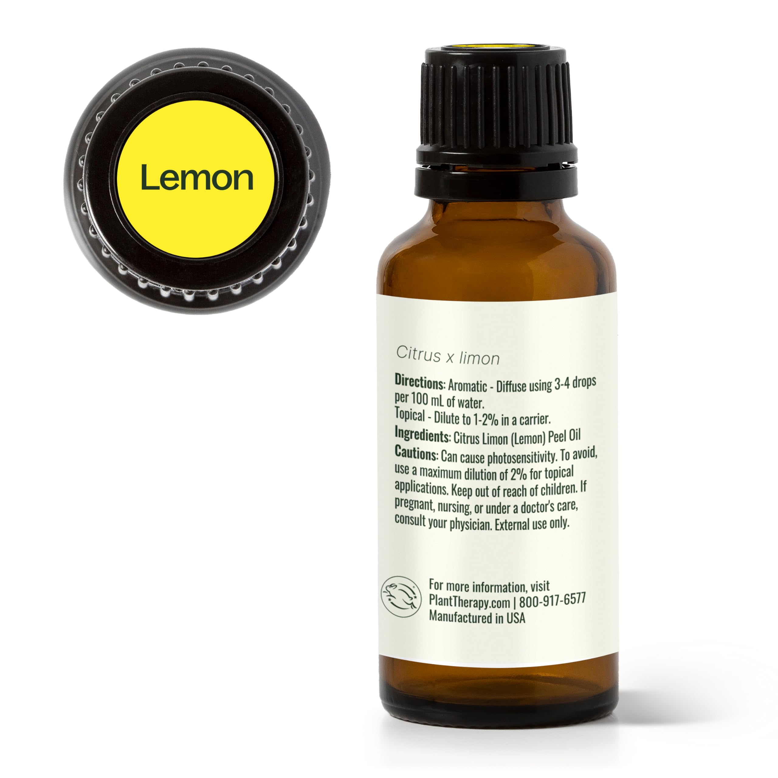 Plant Therapy aceite de limón en escena hogareña que inspira limpieza y calma