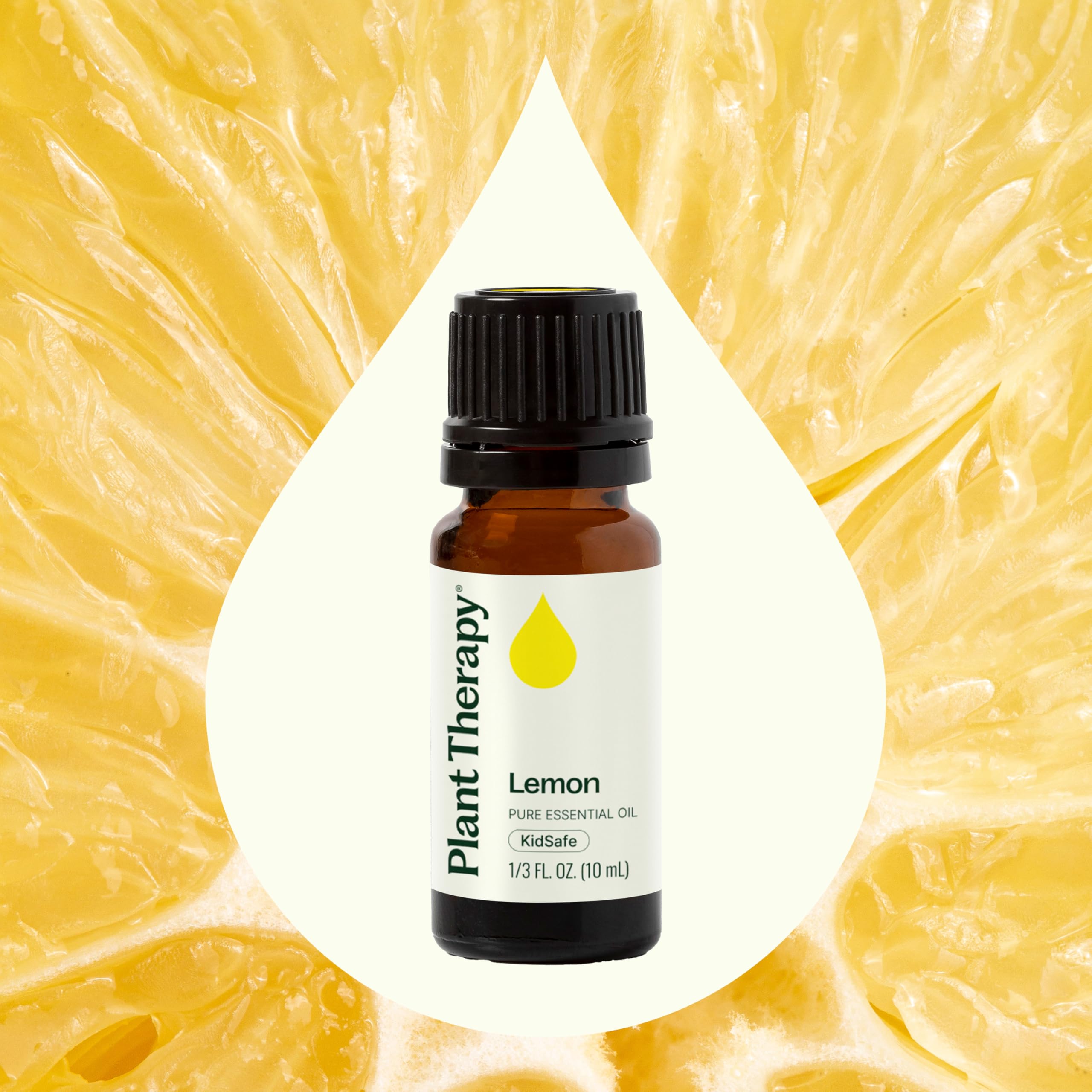 Plant Therapy gota de aceite sobre superficie, muestra pureza y color