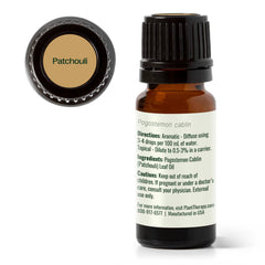 Caja regalo con Plant Therapy Patchouli en ambiente de bienestar