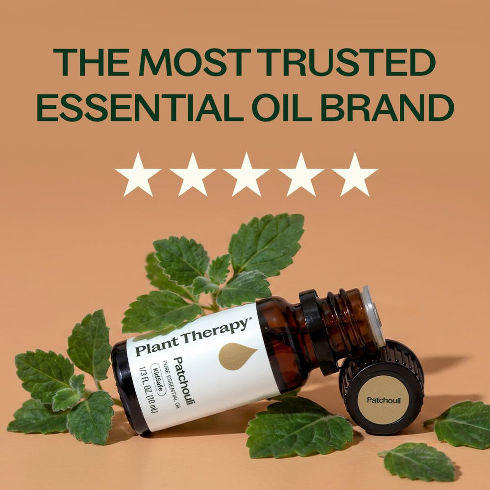 Difusor en sala con Plant Therapy Patchouli, ambiente cálido y relajante