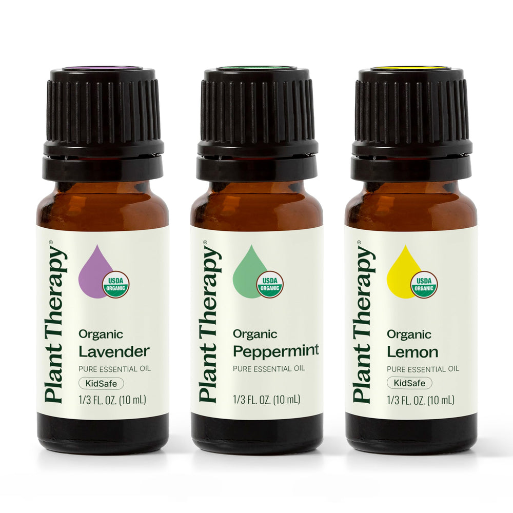 Plant Therapy pack frontal mostrando las tres botellas y beneficio de variedad