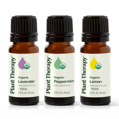 Plant Therapy pack frontal mostrando las tres botellas y beneficio de variedad