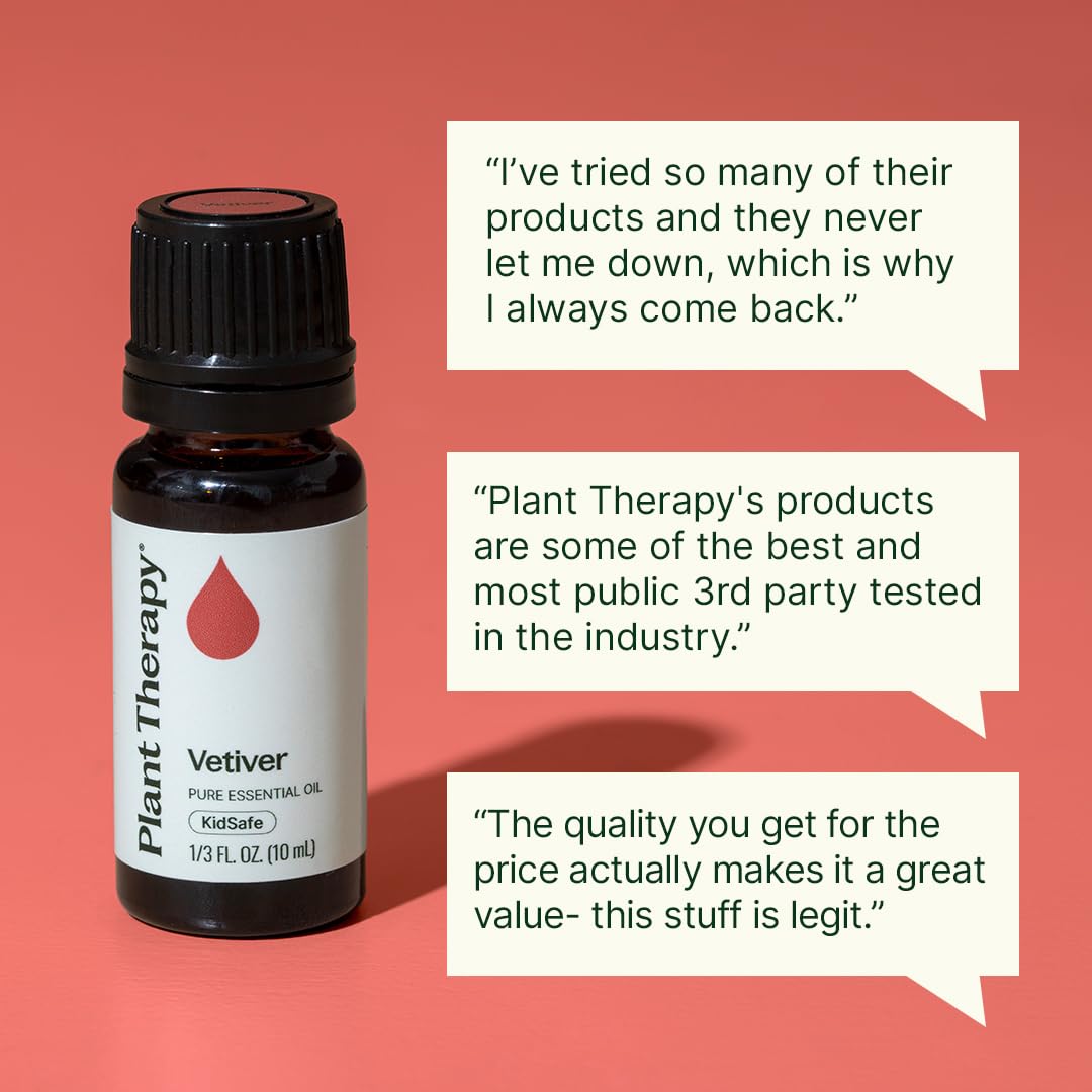 Plant Therapy aceite de vetiver mostrando color y textura, útil para formulaciones