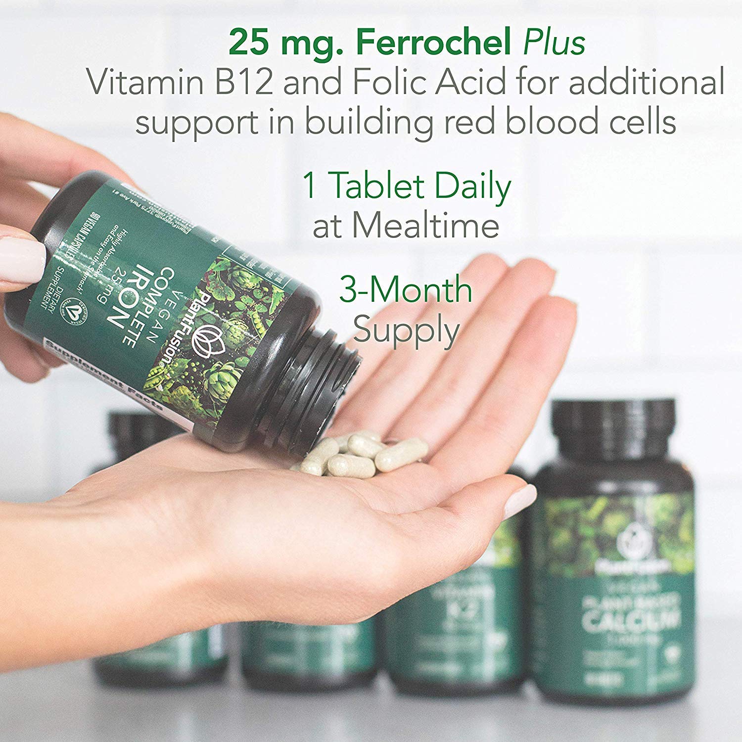PlantFusion ingredientes Ferrochel resaltados para mejor absorción