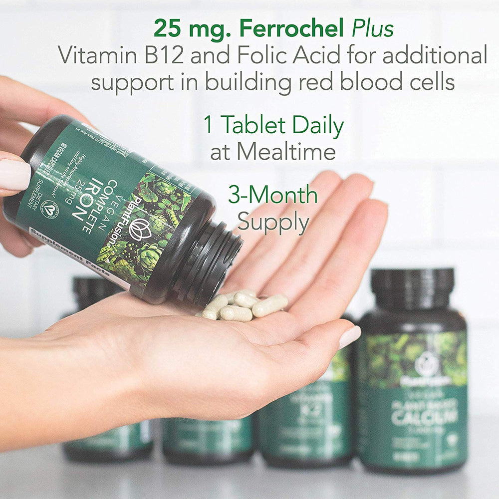 PlantFusion ingredientes Ferrochel resaltados para mejor absorción