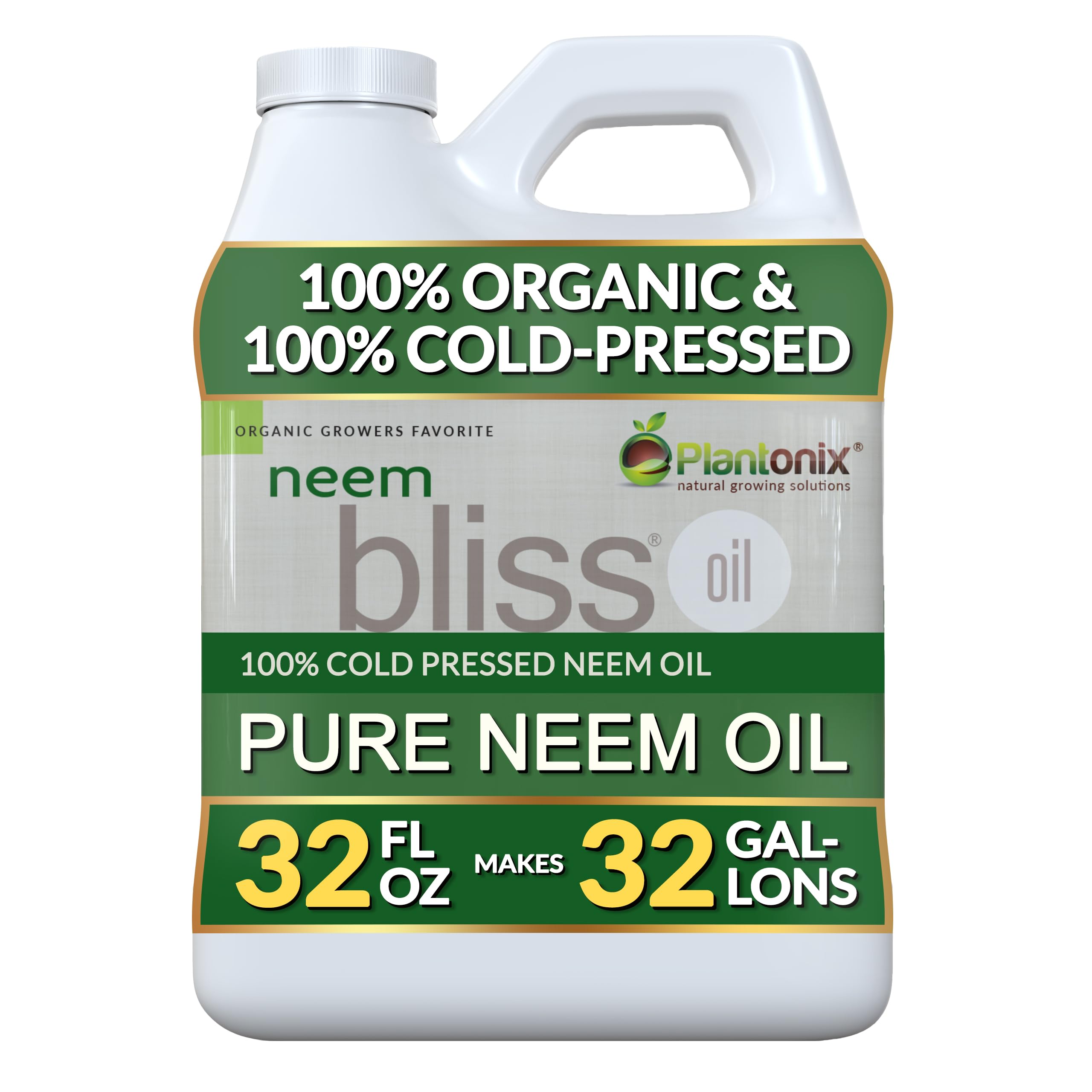 plantonix botella frontal de Neem Bliss mostrando etiqueta clara y puro