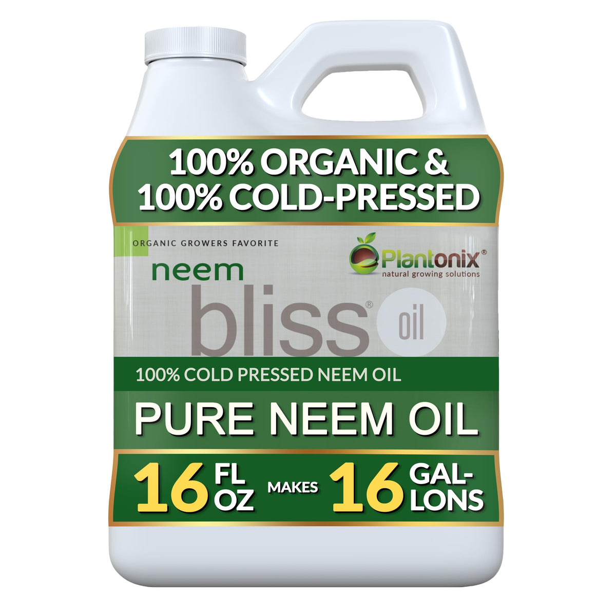 Plantonix Neem Bliss vista frontal del frasco mostrando la etiqueta y capacidad