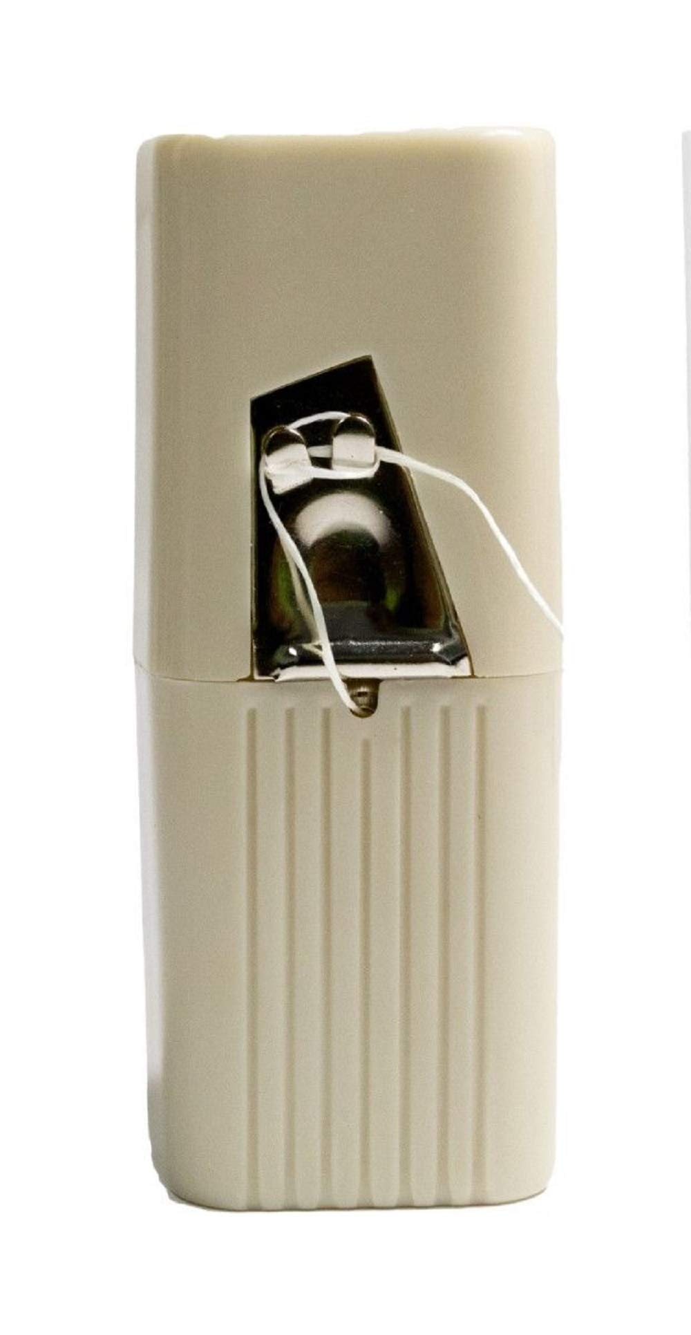 Plasdent dispensador frontal beige mostrando diseño robusto y acceso rápido