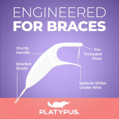 Platypus primer plano del flosser destacando textura y durabilidad