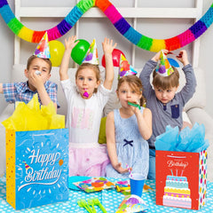 Plauthus en fiesta infantil mostrando cómo mejora la entrega de regalos